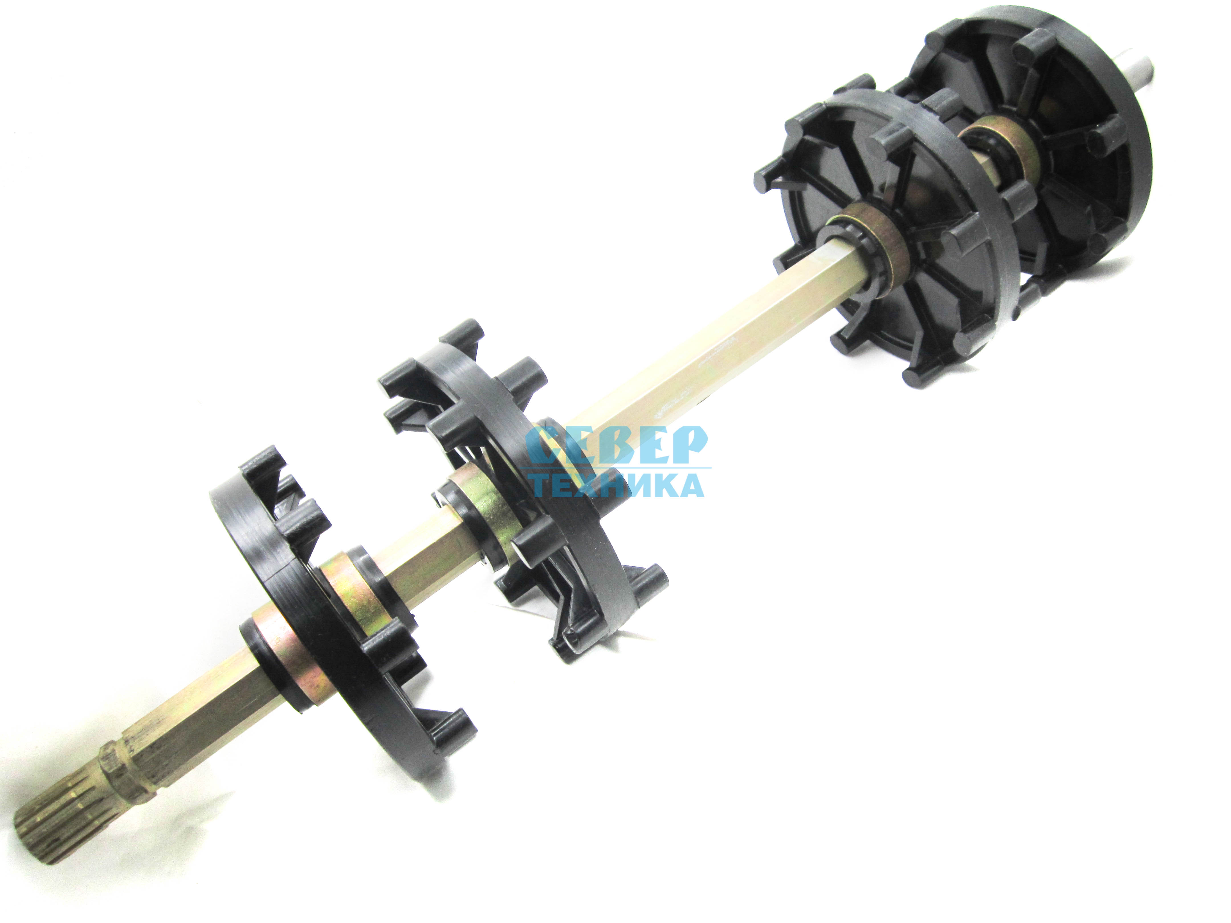Вал ведущий с колесами в сборе /Тайга Патруль SWT RM (15 шлицов) с канавкой
