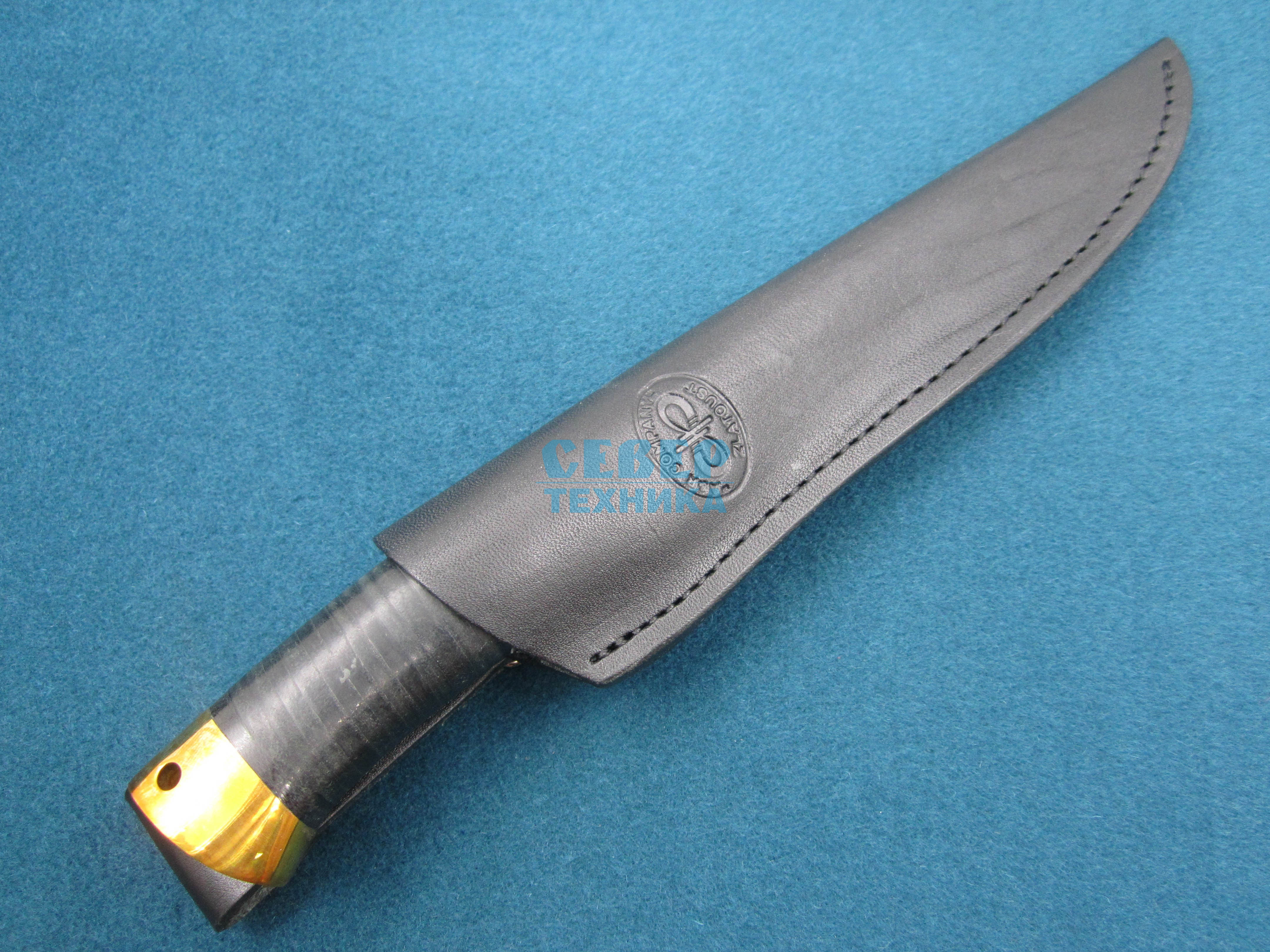 Нож "Бекас" кожа-латунь, D2 /Златоуст