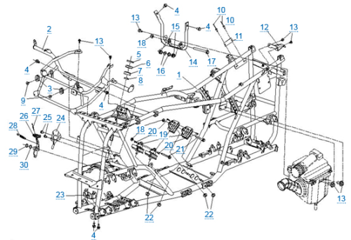 Гайка M10x1.25 подушки двигателя ATV /СМК 500/A/2A/150NK/X4/5H.O.EPS фото 3