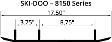 Конек лыжи "Woodys EXECUTIVE 8" (вставка) /Ski-Doo Formula/Mach/Summit (97-98гг)